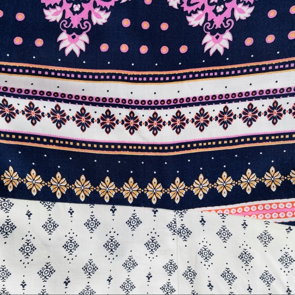 H&M multi-patterned halter white and purple boho mini dress - Picture 8 of 11